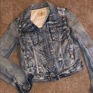 Cute distressed jean jacket -worn once
